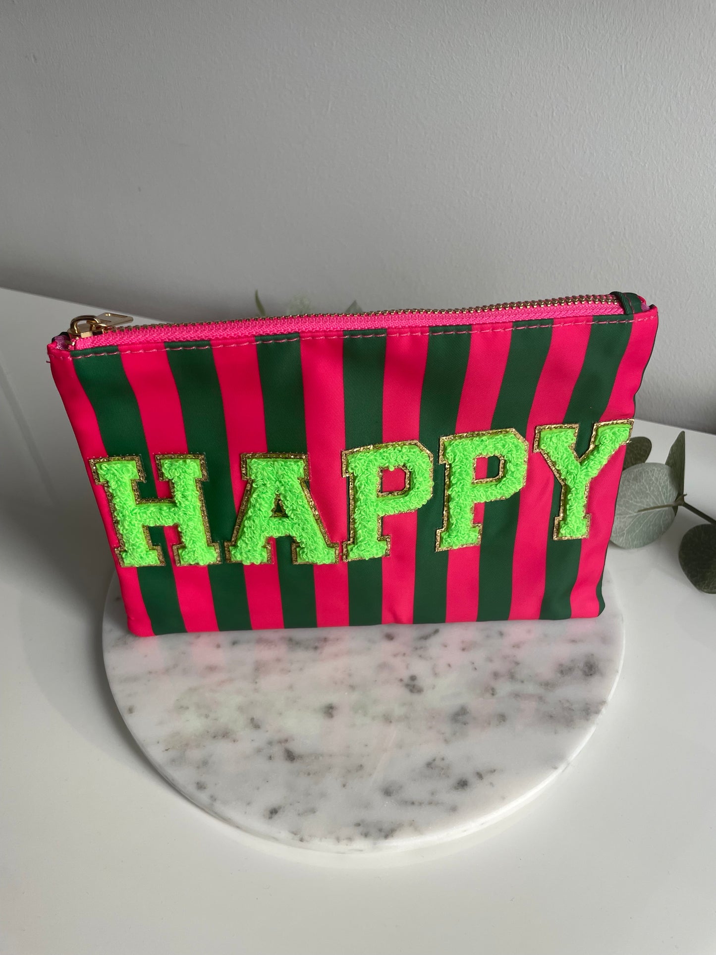 Kosmetiktasche Happy Grün x Pink