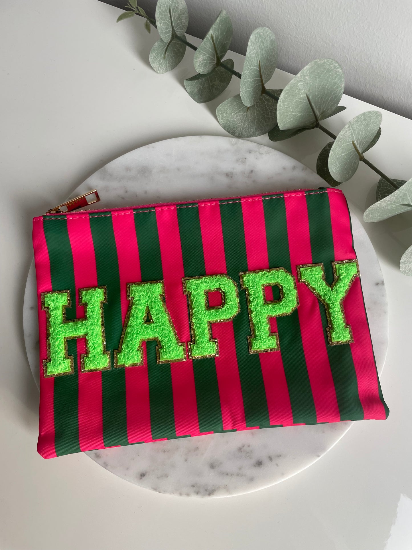Kosmetiktasche Happy Grün x Pink