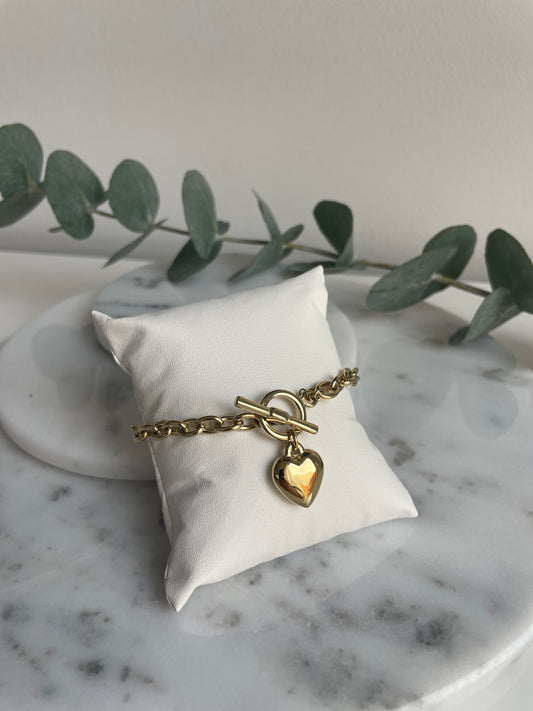 Big Heart Armband - Gold